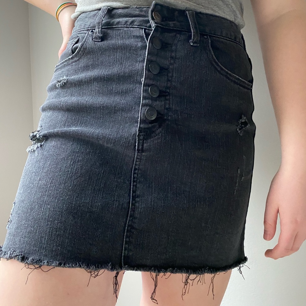 aeropostale black denim skirt